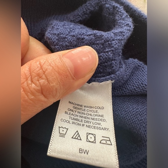 Alan flusser blue large vneck sweater vest 100% Cotton - Picture 4 of 7